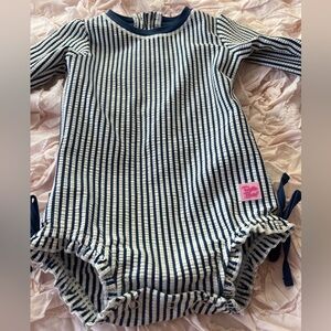 Ruffle butt swimsuit 6-12 seersucker